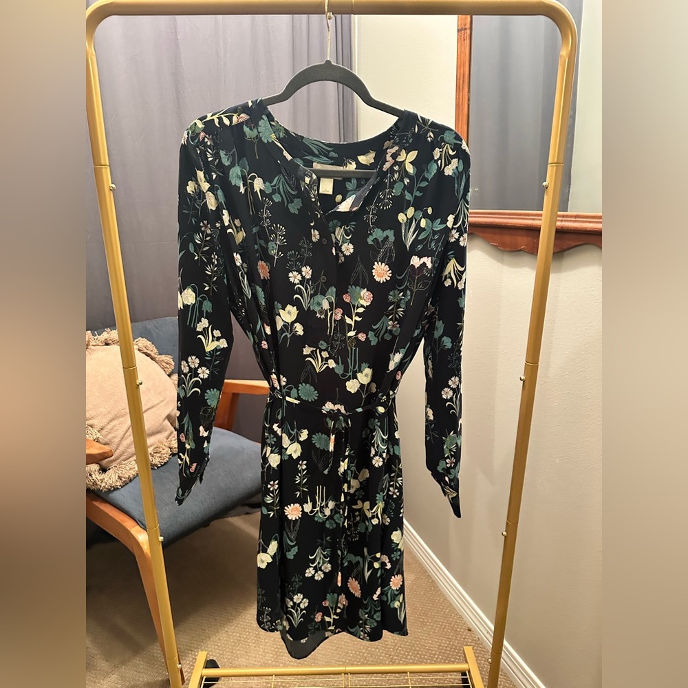 Loft Floral Belted Dress